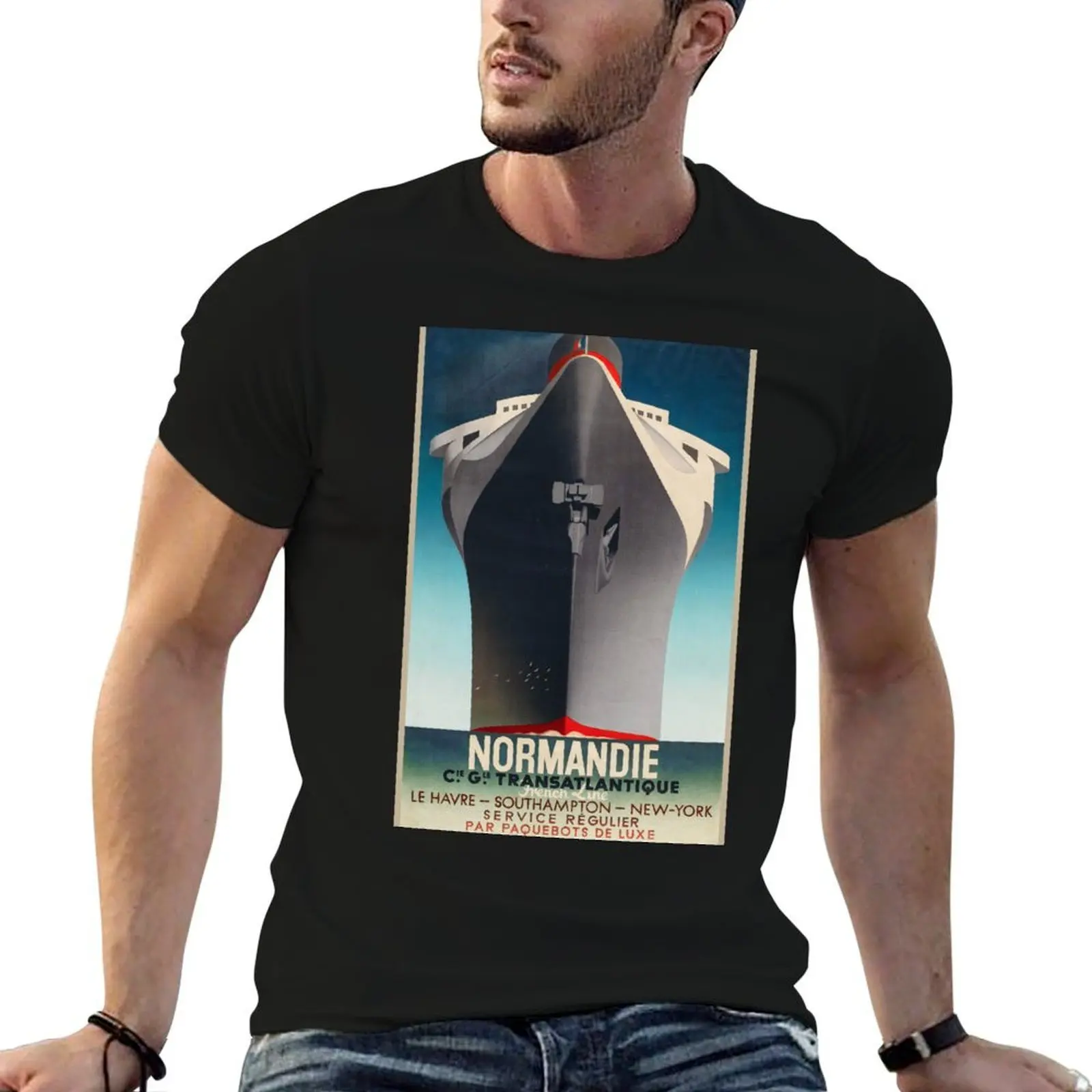 A. M. Cassandre Normandie T-Shirt sports fans anime t shirts tee shirts for men