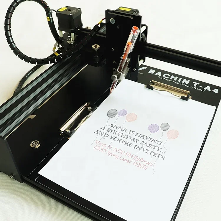 BACHIN Notebook Lettering Cards DIY Drawing machine cnc Hand Writing machine Pen Draw and Write Robot Plotter T-A4