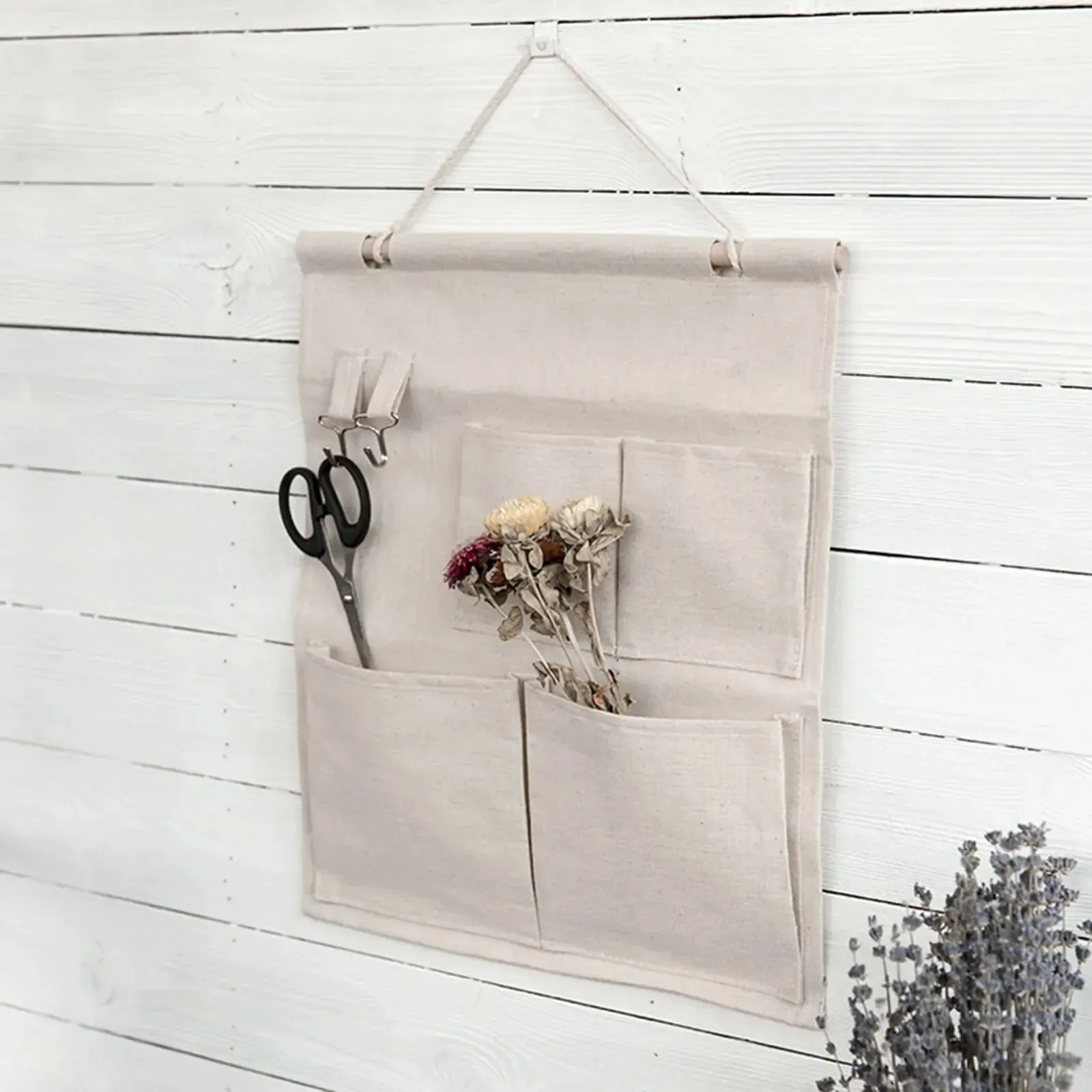 4/7 Pockets Cotton Wall Hanging Storage Bag Multilayer Closet Door Closet Storage Bag Organizer Home Cosmetics Toys