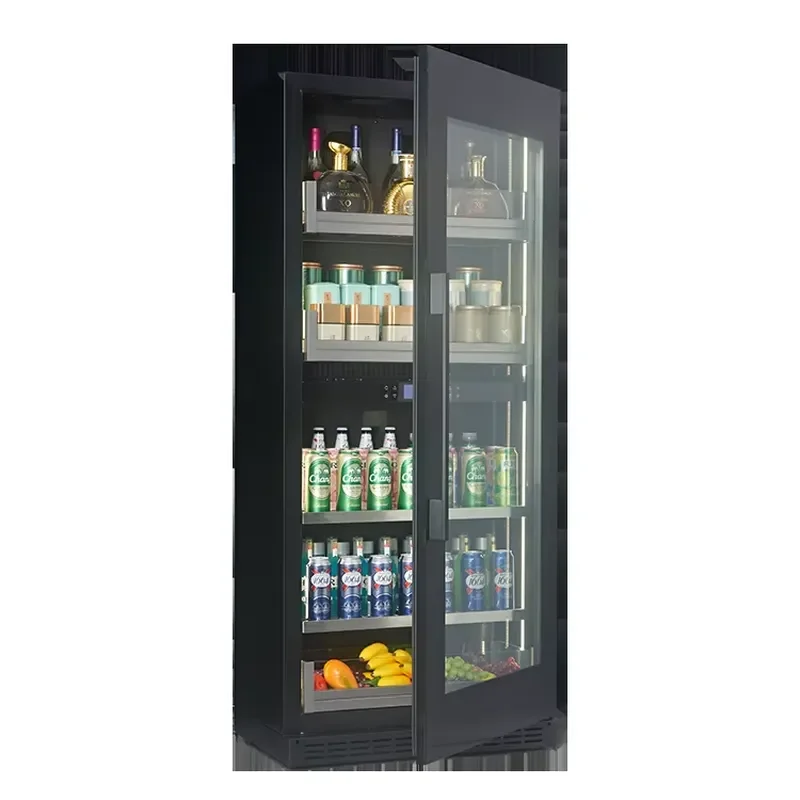 Commercial Glass Door Fridge Single Chiller Display Showcase Beverage Wine Cooler Electric Freestanding Refrigerator For Shop