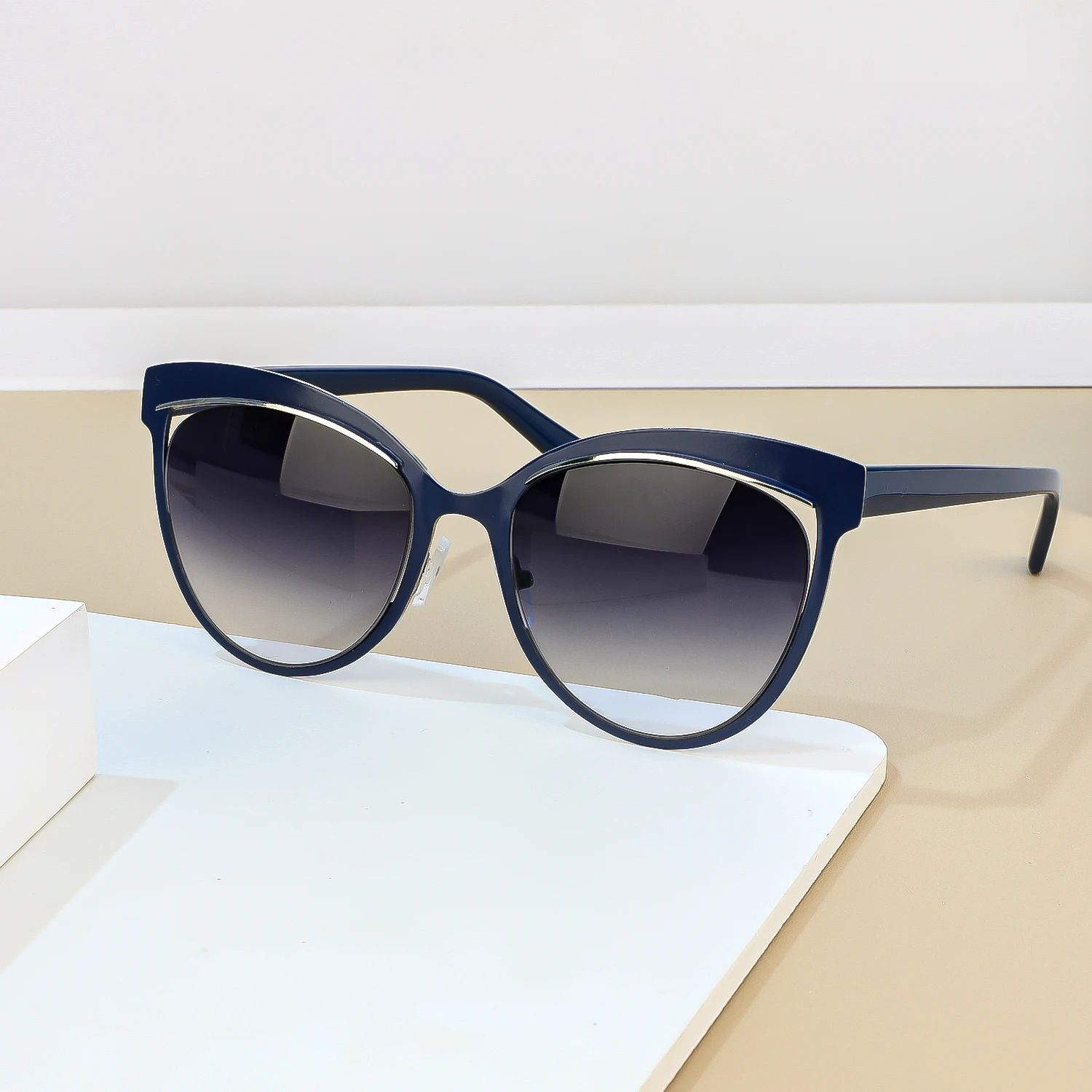 2026 neue Mode Cat Eye Sonnenbrille Frauen Übergroßen Schwarz Rahmen UV400 Schutz Trendy Sonnenbrille für Sommer