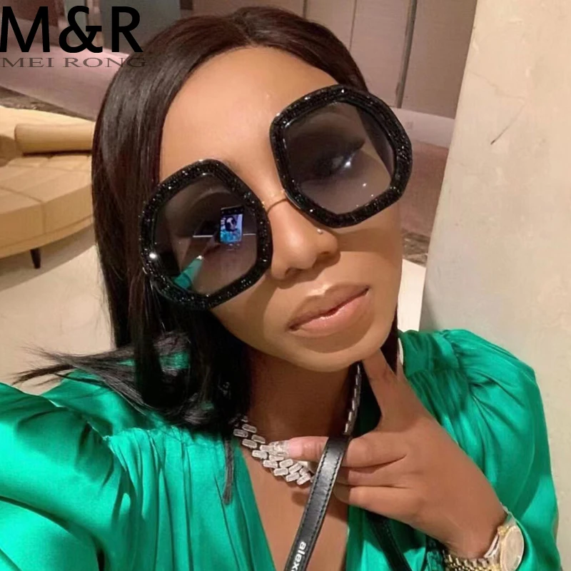 

Big Frame Crystal Sun Glasses Women Cooling Designer Women Luxury Shades Lunette De Soleil Femme Googles Sunglasses Women 2023