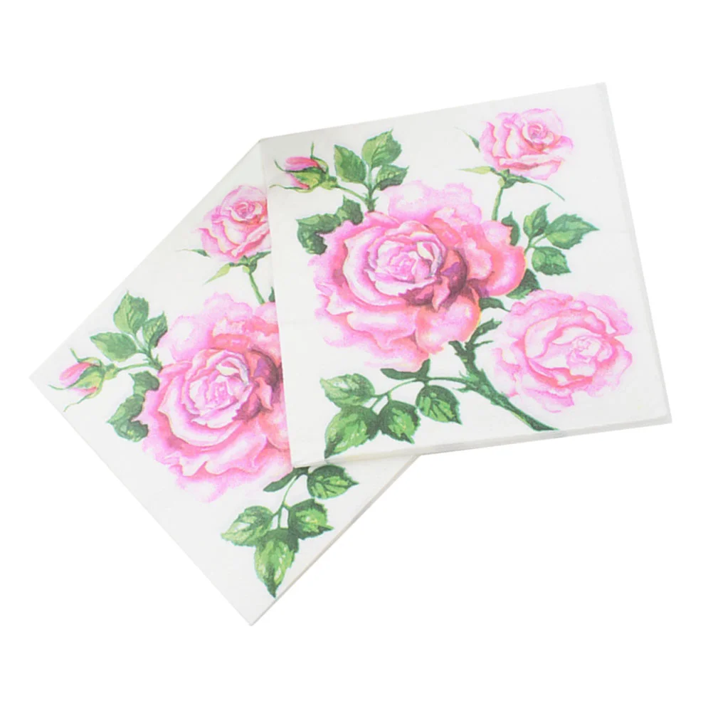 20 Sheets Party Paper Napkins Dining Room Table Decor Decorate Printed Wedding Flowers