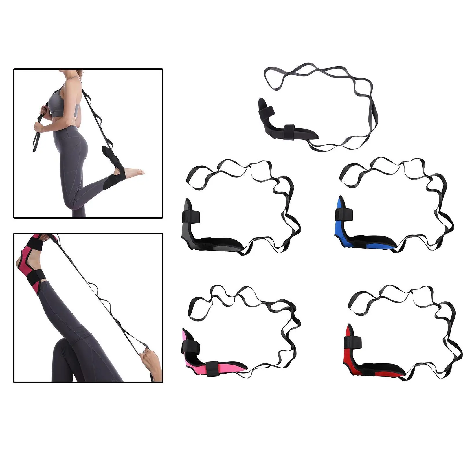 Foot and Calf Stretcher Correct Ankle Adjustable Stretching Belt Dance Hamstring