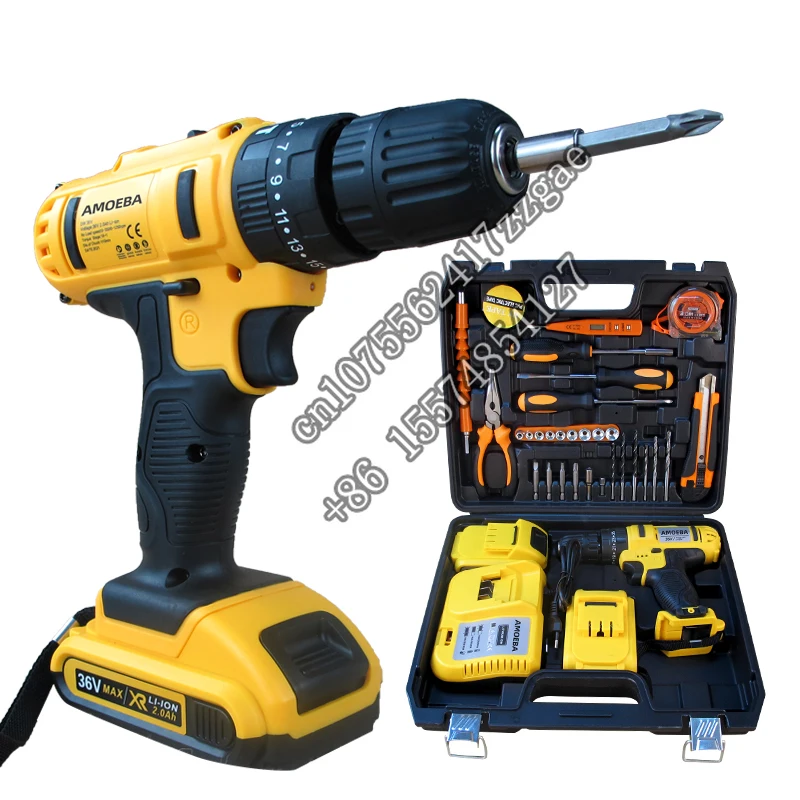 Electric Screwdriver Drill with Li-ion Baterry Cordless Power Drill Kit Tools High Quality Nepal Electric Drill Machine 0 3 6 5mm 1 4 hex carbon steel keyless drill bit chuck screwdriver machine conversion drill chuck quick change converter 1pc