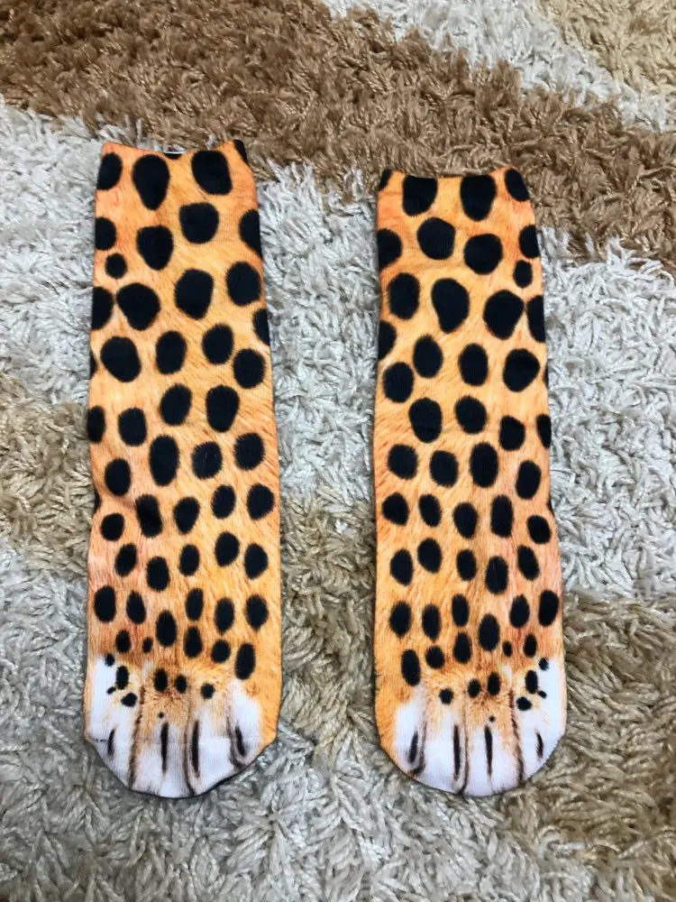 Chaussettes drôles de patte d'animal chaussettes drôles de jambe de tigre de chat chaussettes de sport de plein air de fête pour hommes et femmes chaussettes d'animaux cosplay