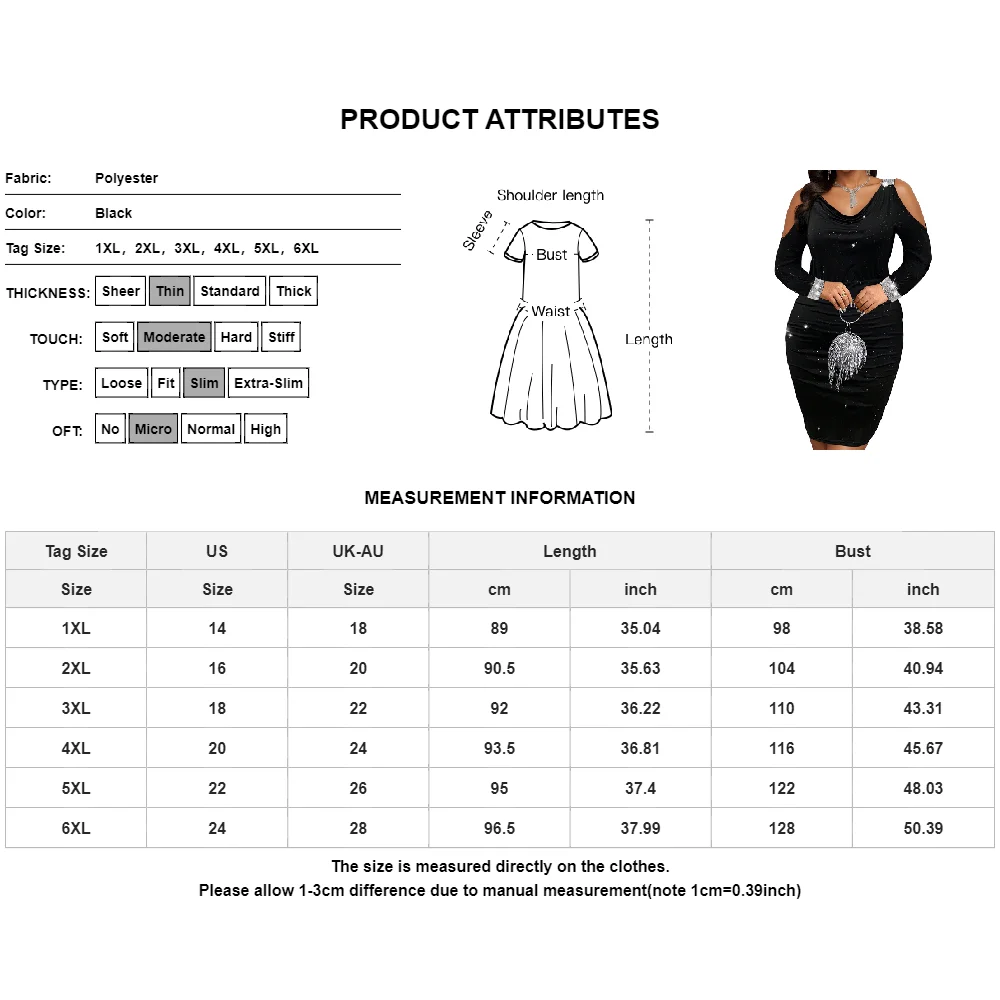 2024 Women\'s Bodycon Hip Wrap Evening Dress Christmas Plus Size Elegant Sequin Long Sleeve High Waist Pleated Hem Party Vestidos