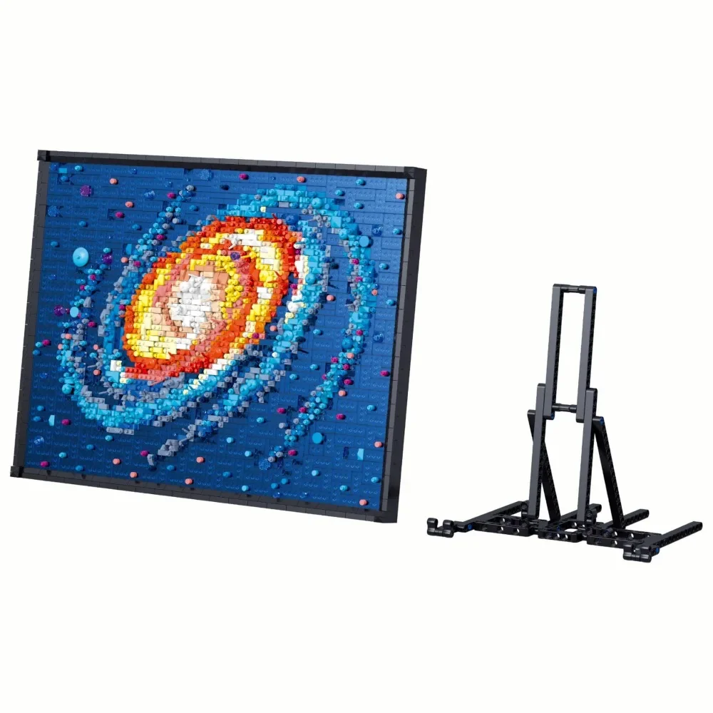 3D Pixel Art Galaxy Baustein-Set aus ABS-Kunststoff, 2438 Teile, fertiges Modell 32x24x8 cm, für Innenraumdekoration und als Geschenk
