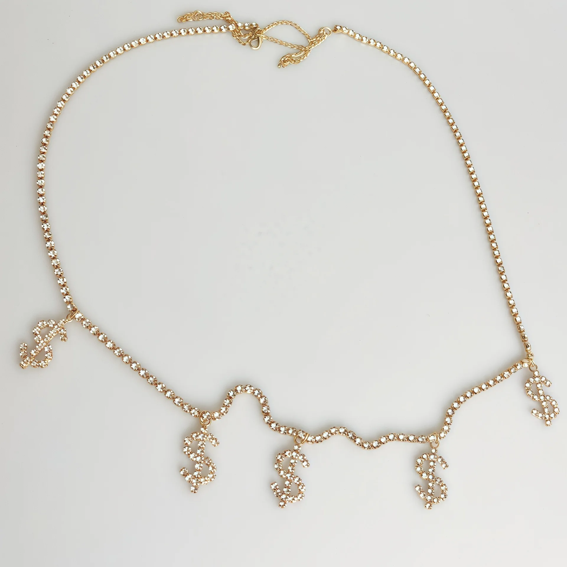 Cross-Border Hot Sale D.I.A European And American Fashion New Letter Waist Chain Versatile Personality Rhinestone Inlaid
