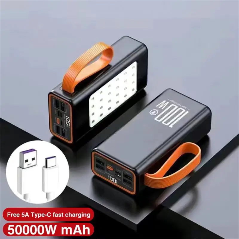 

Новый Power Bank 100000 mAh PD высокой емкости 120 Вт быстрое зарядное устройство Power Bank для аккумулятора ноутбука светодиодный фонарик для кемпинга