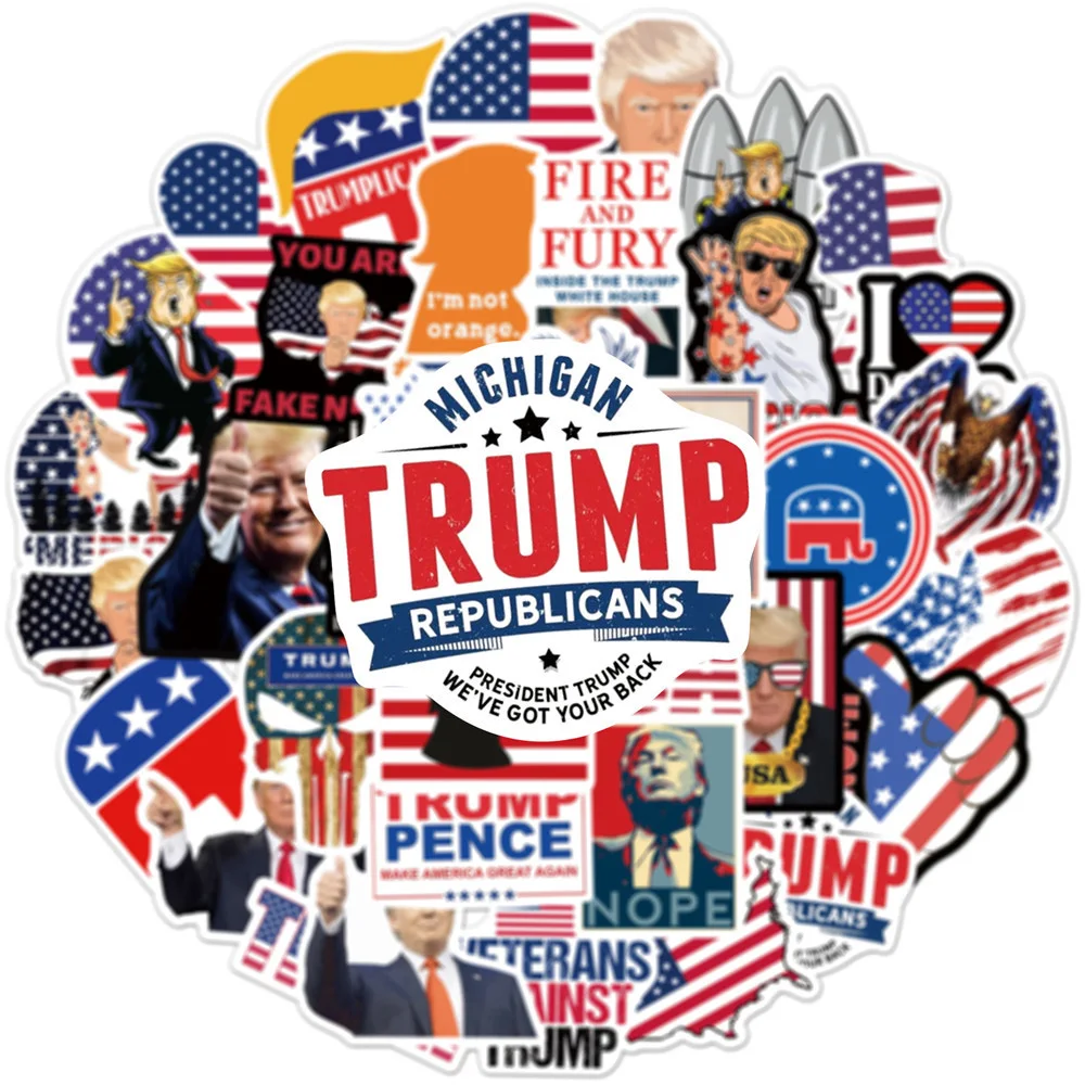 10/30/50pcs Trump Stickers Creative Trend Graffiti DIY Phone Case Laptop Notebook Waterproof Funny Cartoon Sticker Decals Packs