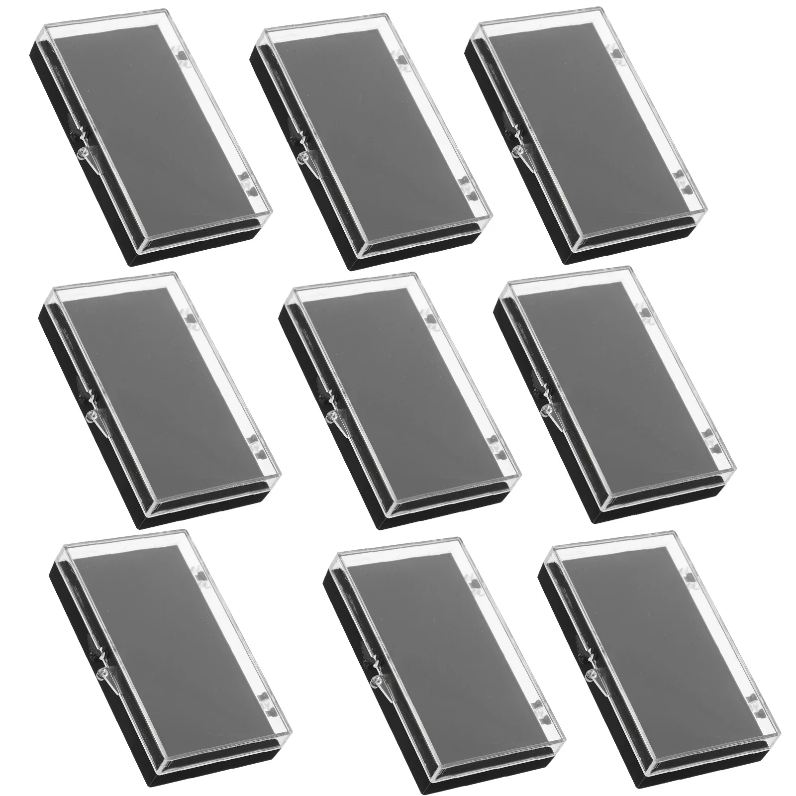 

10 Pcs Display Case Clear Jewelry Retail Lapel Organizer Black Container Badge Carrying