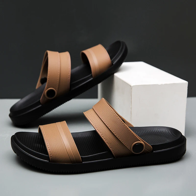 

Летние мужские тапочки, сандалии на плоской подошве, обувь для вождения, домашние и уличные пляжные тапочки, повседневные спортивные кроссовки из ЭВА, размер 40-45