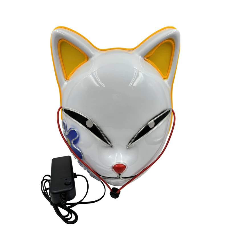 قناع وجه القط المتوهج LED ، تأثيري رائع ، قاتل الشياطين النيون ، أقنعة الثعلب ، عيد الهالوين ، هدية عيد الميلاد ، حفلة كرنفال ، ديكور تنكري