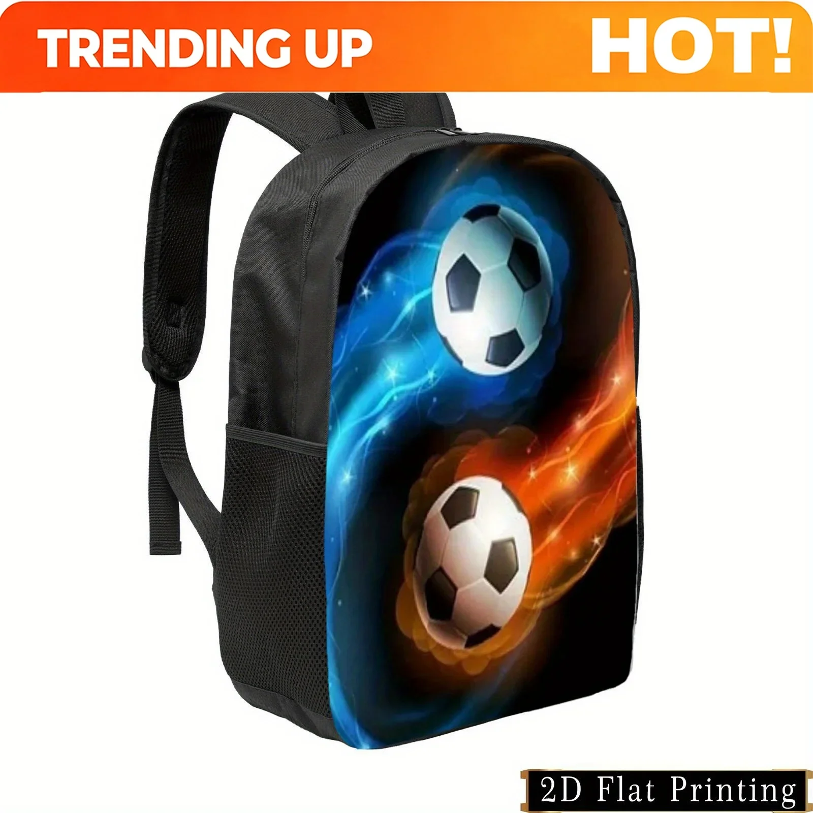 Custom Bag 2D Flat Printing, Casual Style, Adjustable Strap, Zipper Closure, Lightweight & Large Capacity Backpack For Students