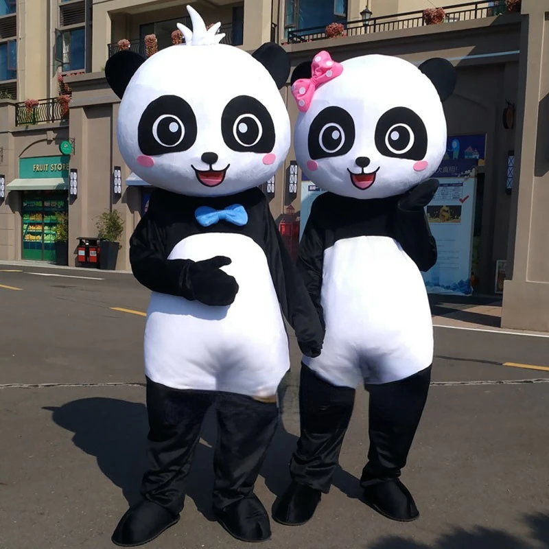 Giant Panda Cartoon Doll Costume Walking Performance Props Internet Celebrity Funny Suit Leaflets Doll Bear Clothes