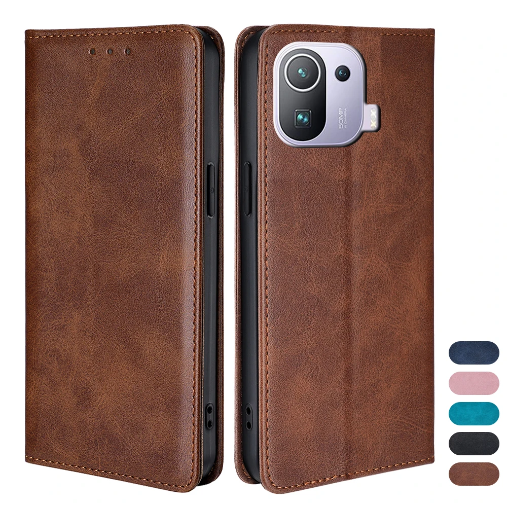 Business Magnetic Phone Case for Xiaomi 12 12S 12T 12X 11T 11X 11 Pro Ultra 11 Lite 5G NE Leather Flip Case Funda Card Slots