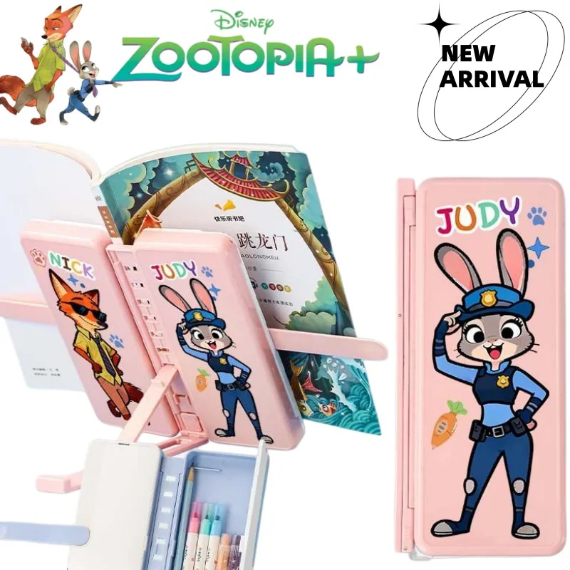 

Zootopia cartoon pencil case, foldable reading pencil box,adjustable bookshelf, anime merchandise,cute Judy and Nick pencil case