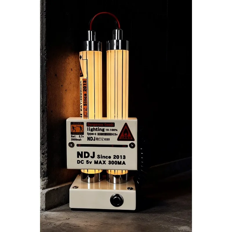Everbright Store Rechargeable Magnetic Night Light Desktop Ornament Gift Industrial Retro Niche Atmosphere Decorative Desk Lamp