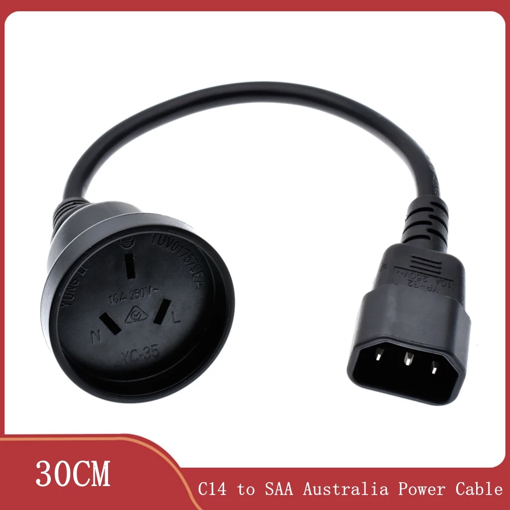 Power Adapter Cord For PDU PSU USP ,IEC 320 C14 Male Plug to SAA Australia 3Pin Female Power Extension Cable