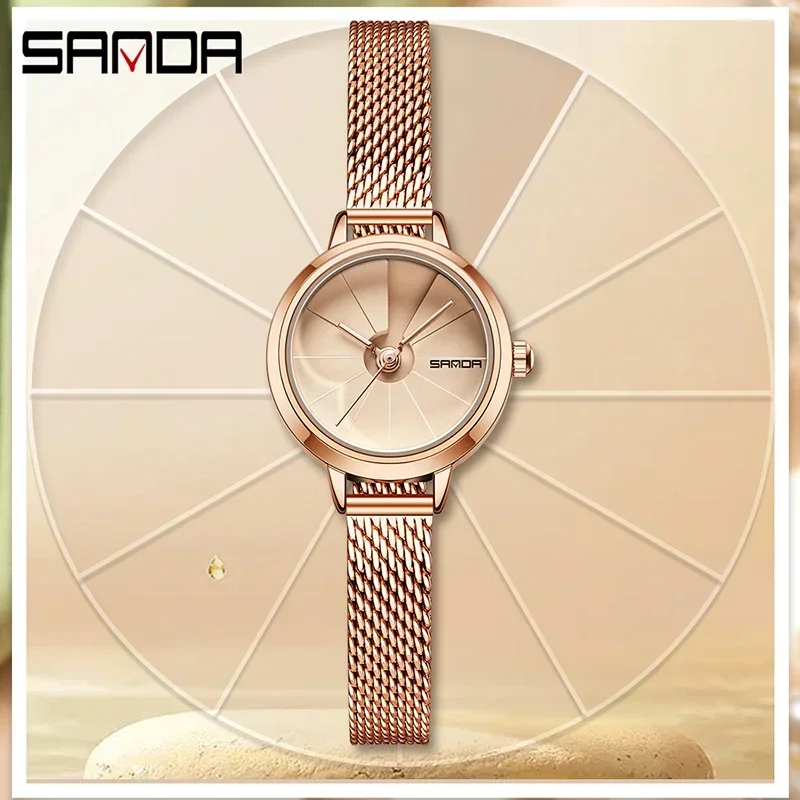 女性用クォーツ時計,レザーストラップ,カジュアル,防水,ギフトボックス付き,ローズゴールド,ファッショナブル,1113