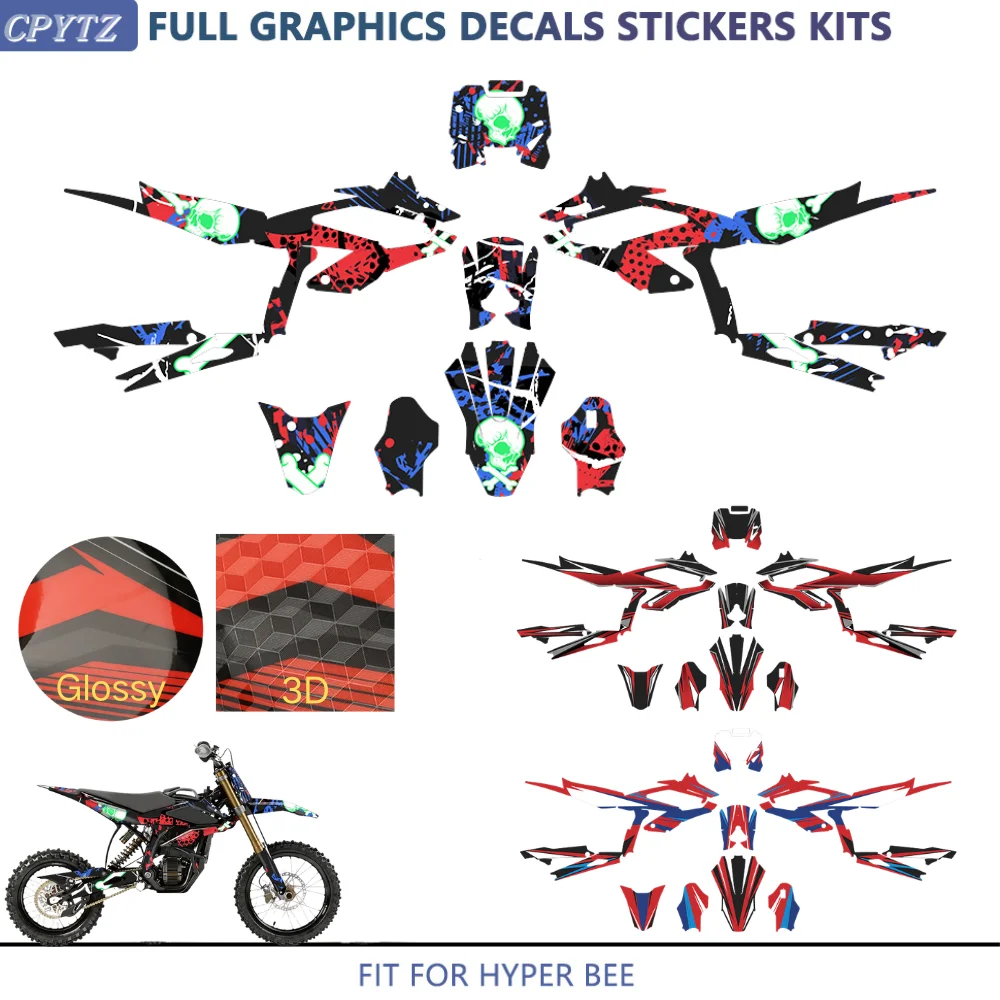 Motorcycle Decoration Protection Sticker Fit for Surron Hyper Bee Dirt Bike Graphics Backgrounds Stickers Kits Custom Number