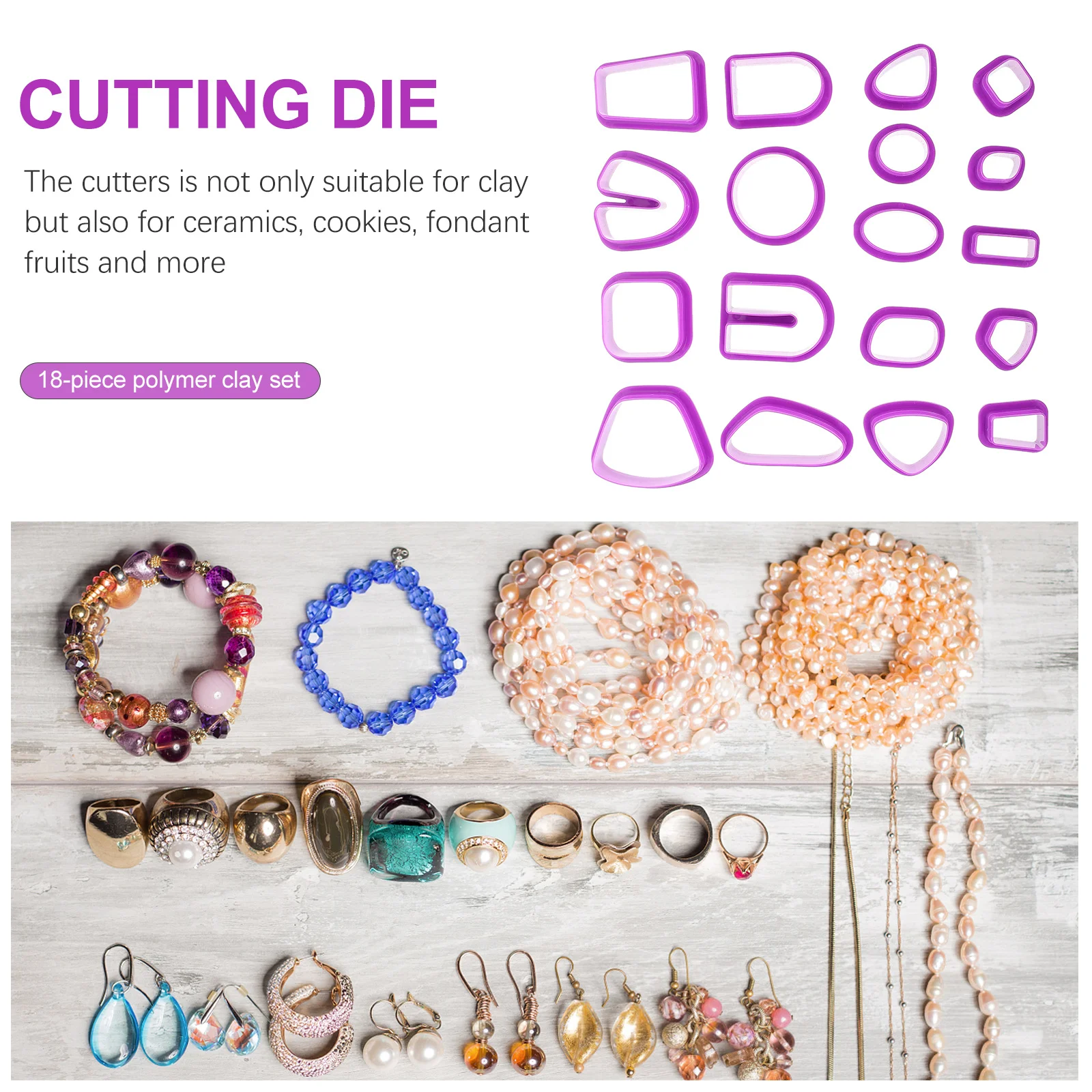 

18Pcs Soft Clay Cutters Multifunctional Polymer Clay Earring Tools Jewelry Making Supplies DIY Craft Cutting Molds