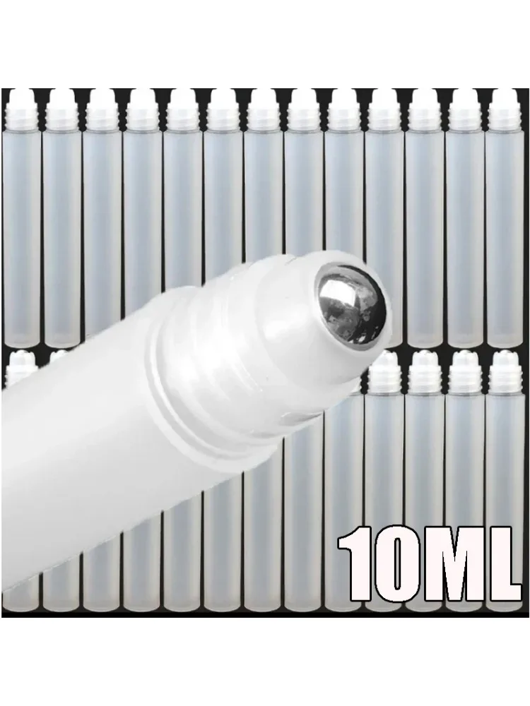 Bouteille vide de boule de rouleau de parfum de 10ML sur le récipient d'huile de liquides d'acier inoxydable en plastique porte-bouteilles rechargeables