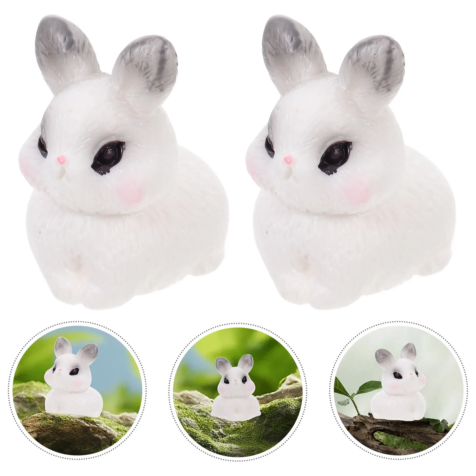 

10 pcs Miniature Bunny Figurines Cute Cartoon Resin Rabbit Ornaments For Desktop Garden Decor Shelf Rabbit Bedroom Office Table