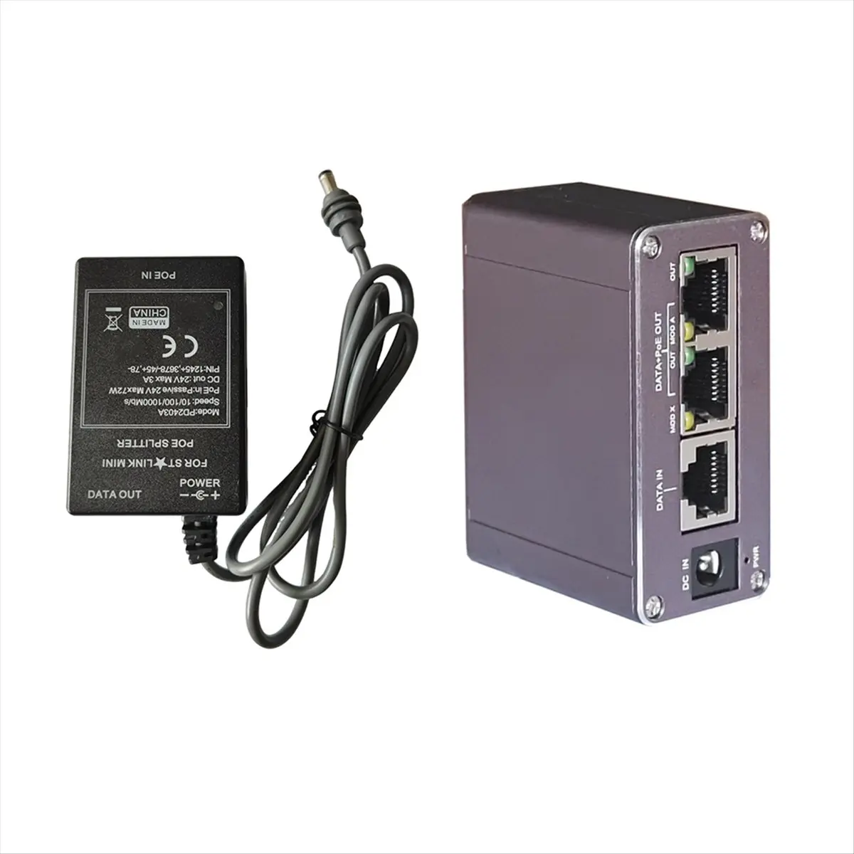 T35C For 24V DC Input POE Injector Splitter Industrial Max 65w Output 10/100/1000Mbps POE Injector Splitter