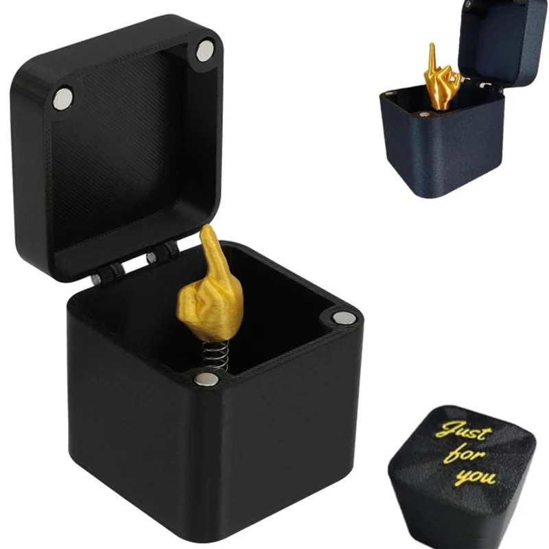 Christmas Interesting Prank Gift Middle Finger In Box Christmas Box Funny Creative Gifts Office Desk Decoration Home Decoration