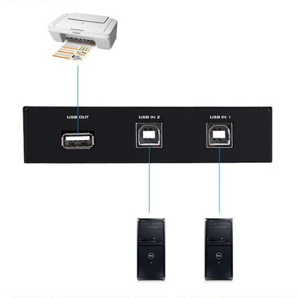 4 Port USB Sharing Switch Alloy Manual Hub Splitter Adapter Multiple Port USB Switch for Home Office Printing