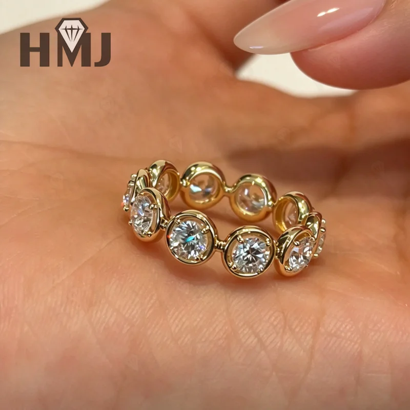 18K Goldringe mit Labor-Diamanten DEF VS Rundschliff für Hochzeitsantrag, Verlobung, Versprechen, Feiner Schmuck, Charms, Klassisch – Detail 6