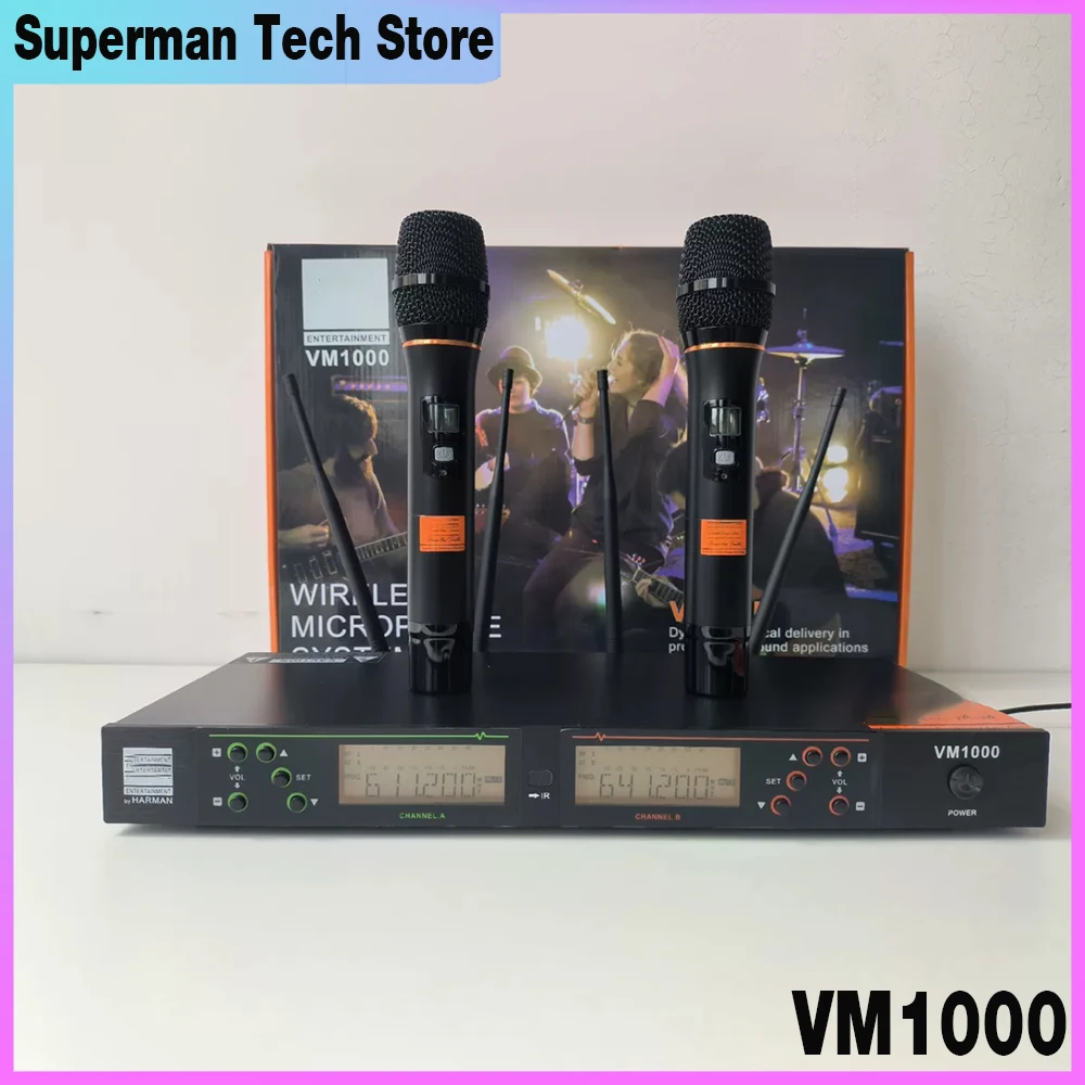 For JBL VM1000 four antenna overclocking FM wireless microphone one tow bimetal handheld stage anti-whistling VM 1000