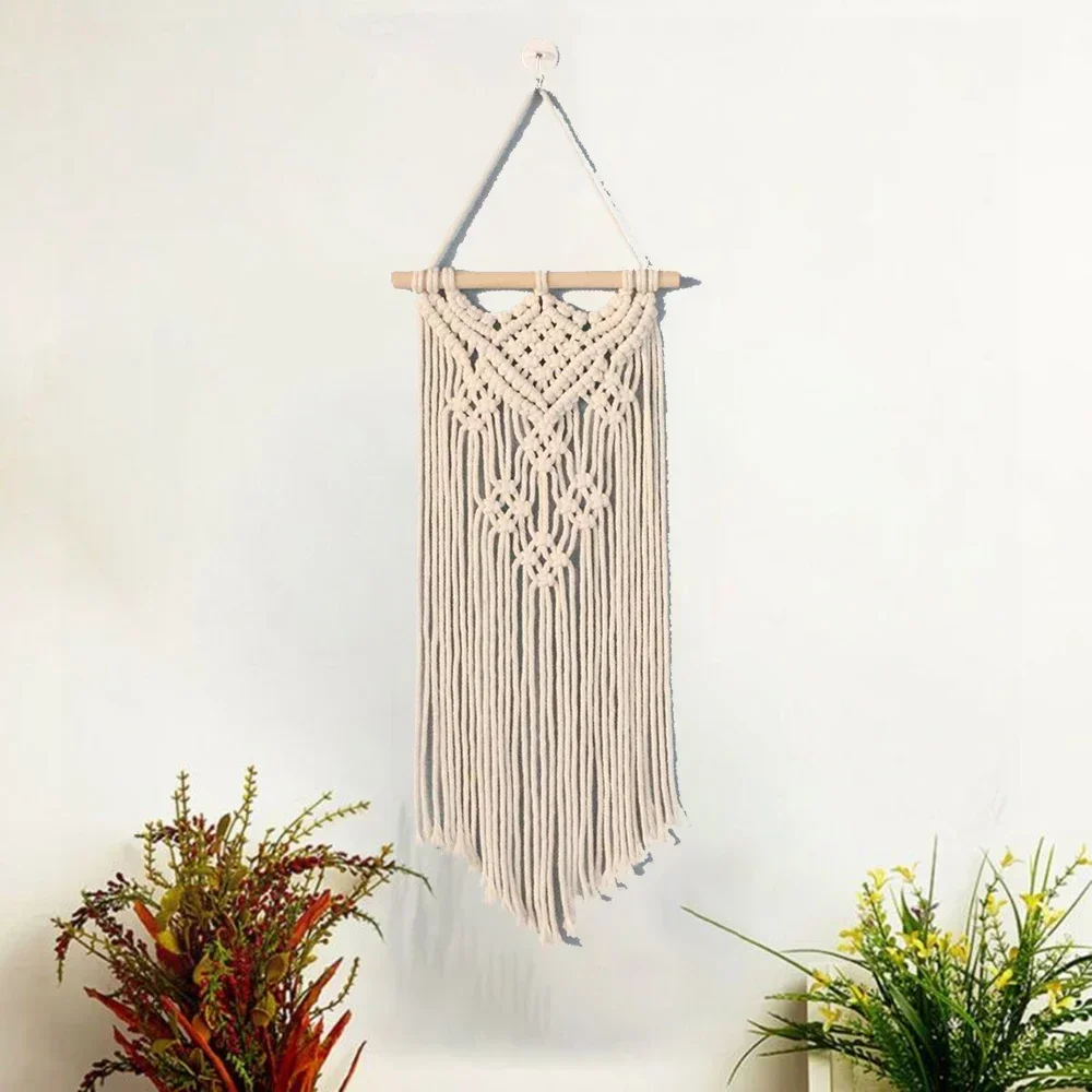 Macrame Wall Hanging Handwoven Bohemian Cotton Rope Tapestry Home Decoration Pure Stars Mural Livingroom Wall Decoration