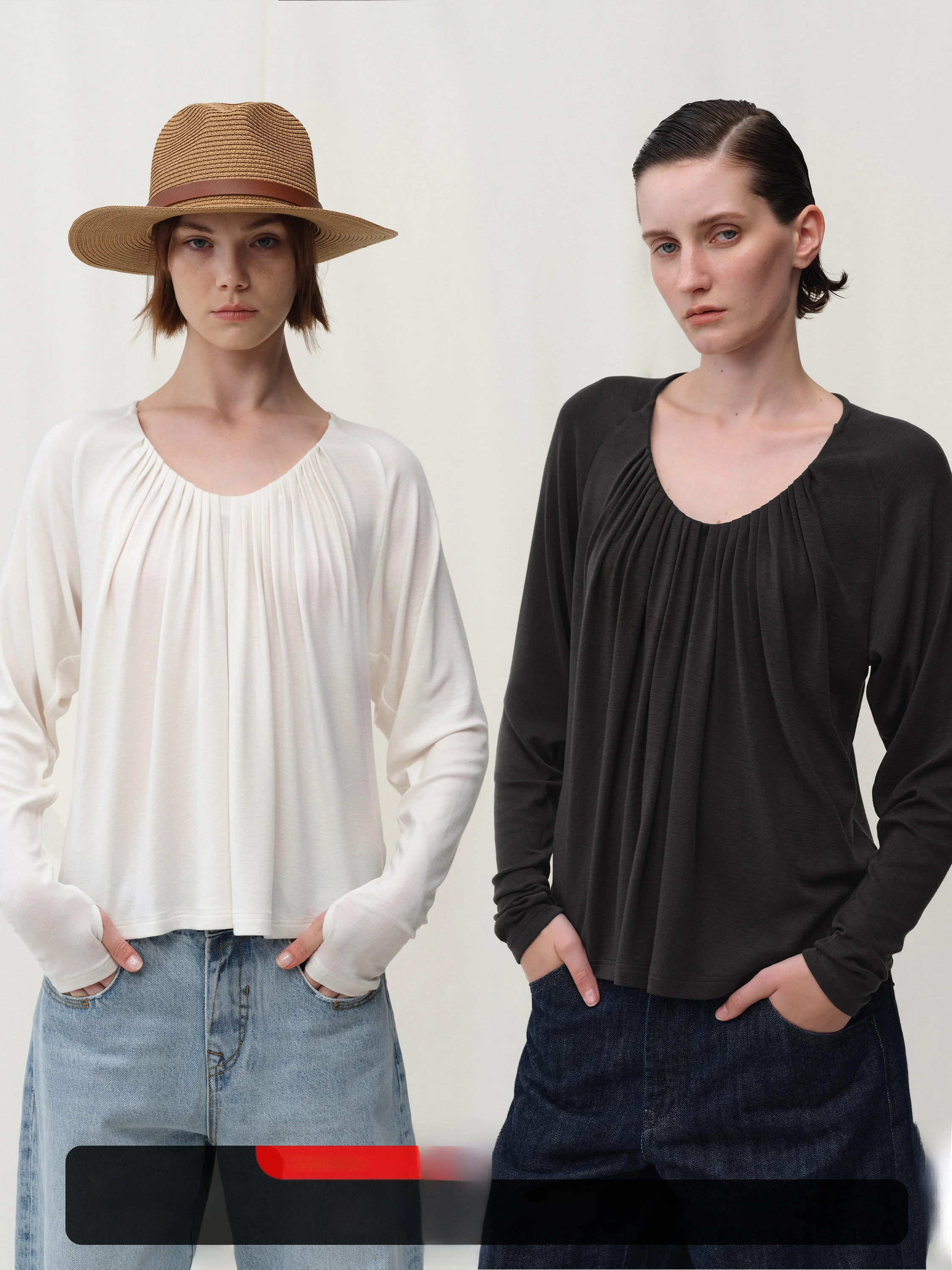 

SMIIILE шелковая шерстяная длинная све U-Ne плиссированная свободная женская футболка осень ленивый сенсационный драпированный топ для поездок на работу чистый цвет