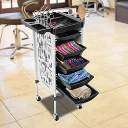 Salon Barber Cart Hairdressing Trolley Hair Colouring Spa Cart w/5 Extendable Drawers Foldable Holder for Stylist Hairstylist