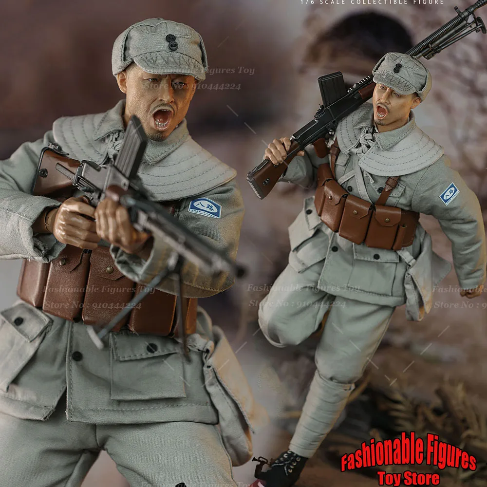 

Minitimes Toys M040 1/6 Chinese Soldier Eighth Route Army Machine Gunners Full Set 12 Inch Action Figure Body Collectible Gift