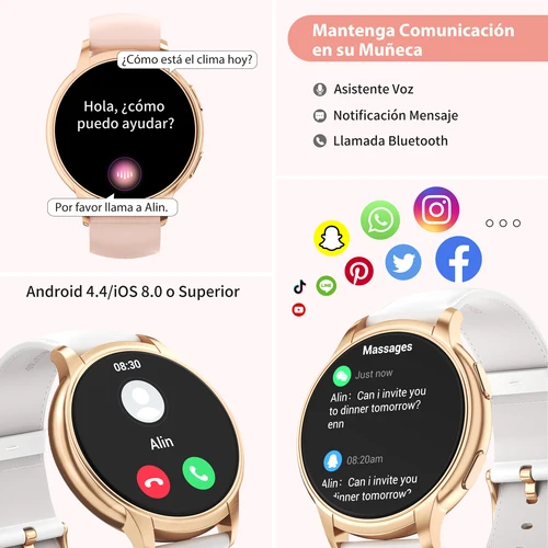 Imagen 2 del producto 2025 NFC función de reloj inteligente llamada HD más de 120 modos deportivos para Xiaomi ios regalo para mujeres frecuencia cardíaca presión arterial reloj inteligente señoras