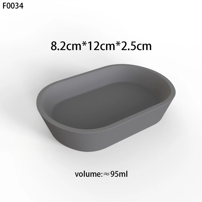 Molde de bandeja de prato molde de bandeja de prato de armazenamento pequeno tigela moldes de silicone caixa de recipiente de vela de concreto oval