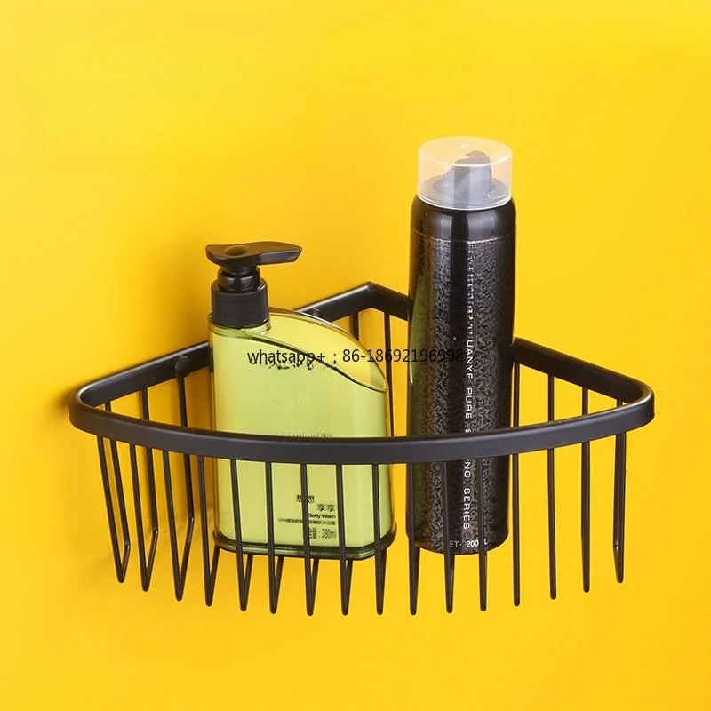 Hardware Pendant Triangular Basket Single-layer Triangular Shelf Shower Gel Placement Rack Stainless Steel Black