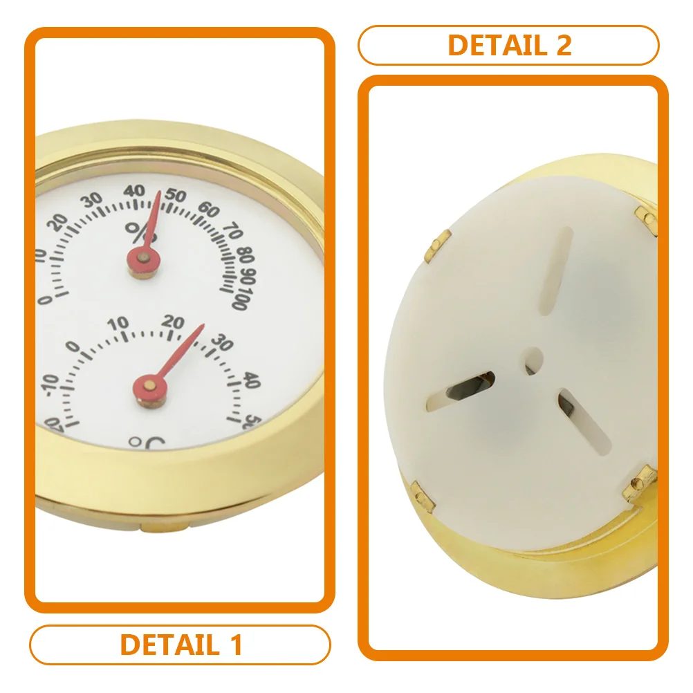 

2 Pcs Hygrometer Round Guitar Accesories Indoor Humidity Monitor Metal Original Gauge and Temperature Mini Thermometer