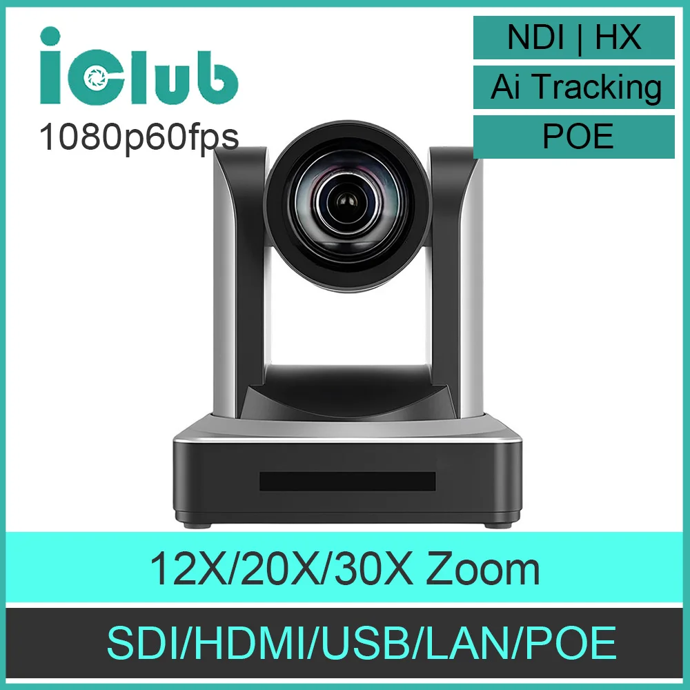 كاميرا NDI PTZ 12 20 30X Zoom البث المباشر PoE كاميرا مع HDMI في وقت واحد ومخرجات USB 3G-SDI كاميرا IP للكنيسة