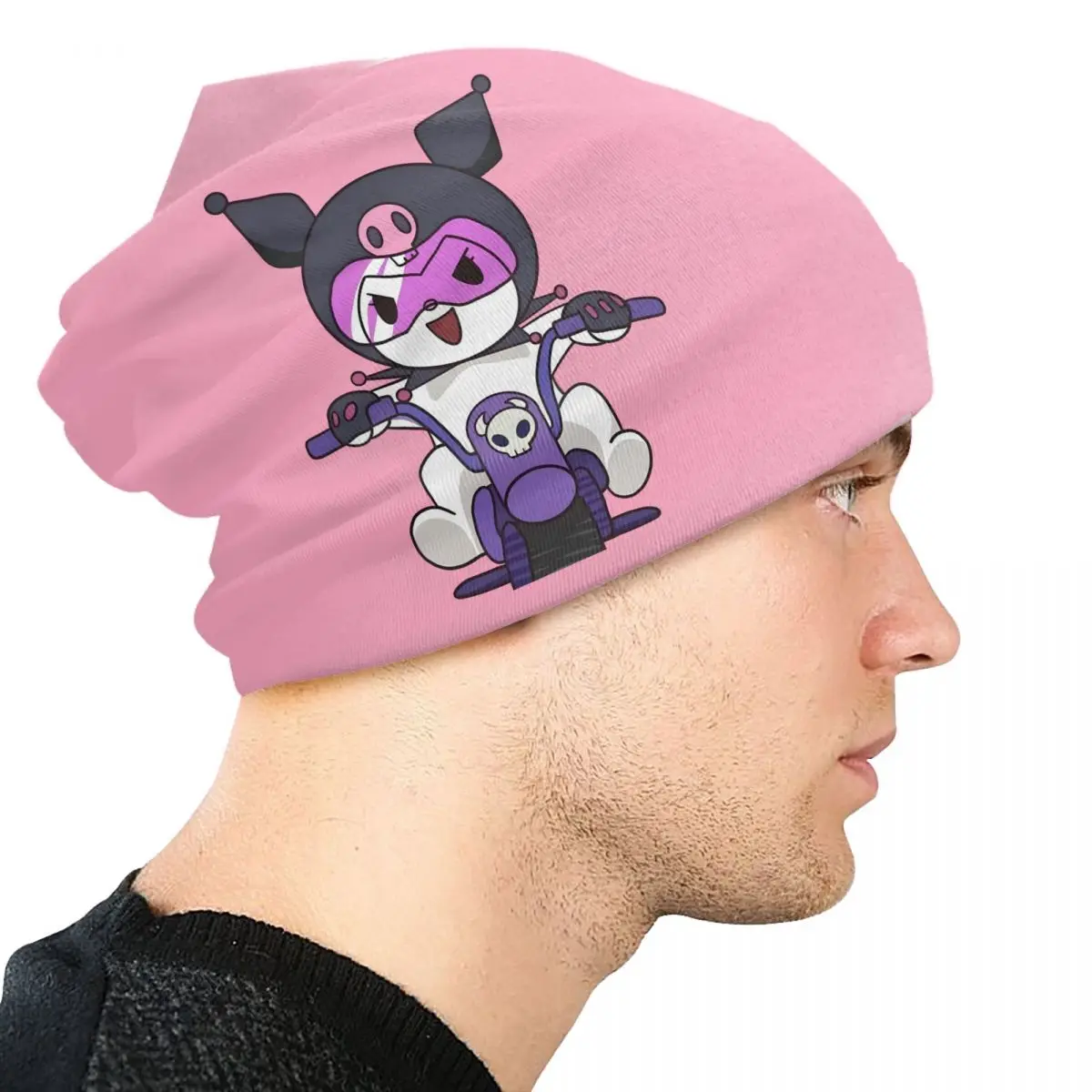 مخصص Kuromi Skullies Beanies قبعات الشارع الشهير شتاء دافئ الرجال النساء متماسكة قبعة الكبار للجنسين الشيطان الصغير بونيه القبعات