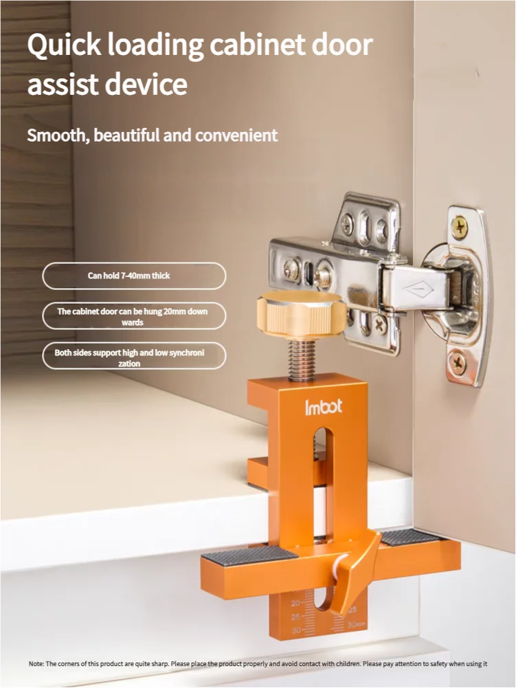 Cabinet Door Installation Jig 7-40mm Adjustable Cabinet Door Install Positioning Clamp Wood Cabinet Door Installation Locator