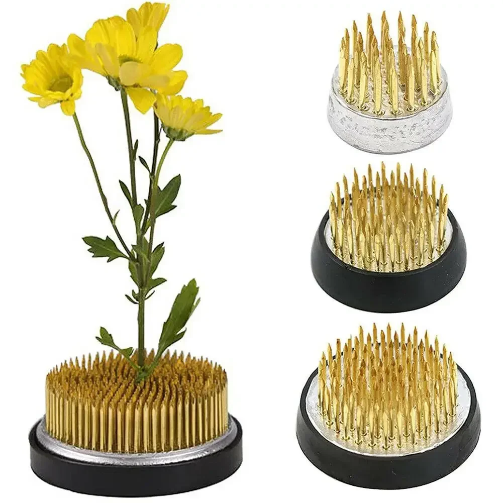 Round Flower Arrangement With Gasket Metal Fixed Arrangement Tool Rubber Base Bracket Floral Flower Pot Art Fixed Arrangement