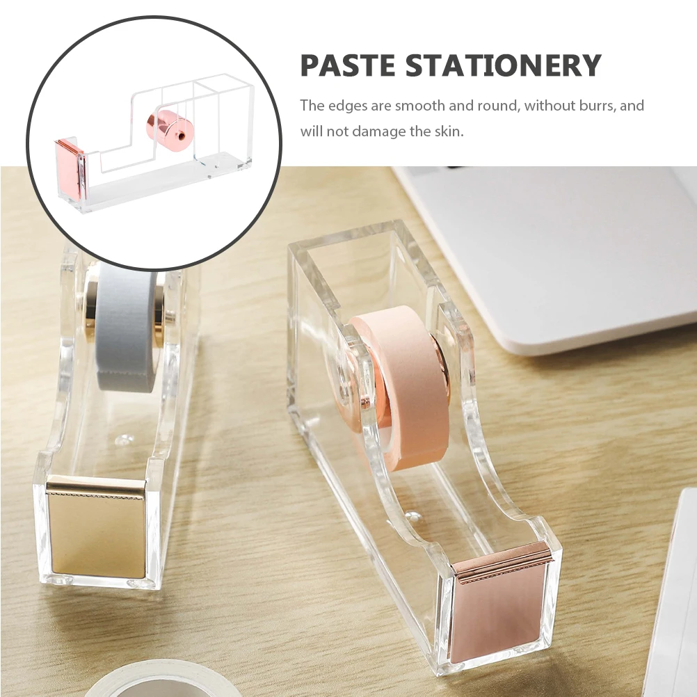 

1Pcs Durable Acrylic Tape Dispenser Desktop Tape Cutting Tool Adorable Portable Tape Cutter for Arts Crafts Scrapbooking