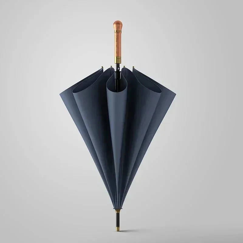 New Wooden Long Umbrella Men Business Vintage Big Golf Umbrellas Wind Resistant Simple Outdoor Travel Umbrella Rain Women