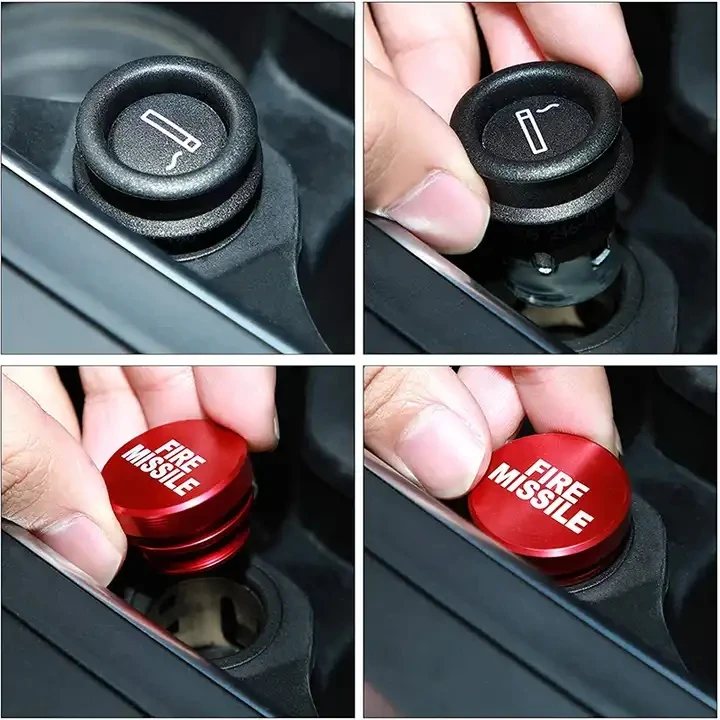 Dust-Proof Metal Car Cigarette Lighter Button Cover Universal Billet Aluminum Cigarette Lighter Plug