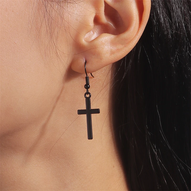 Mode Kristall Kreuz Tropfen Ohrringe für Frauen Gothic Kreuz Baumeln Haken Ohrringe Mädchen Party Festival Schmuck Geschenke – Detail 30